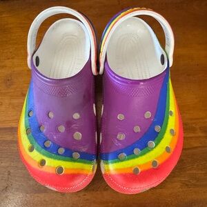 CROCS Classic Rainbow Dye Clog sz W8 M6